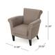 Brice Contemporary Scroll Arm Club Chair with Nailhead Trim by Christopher Knight Home