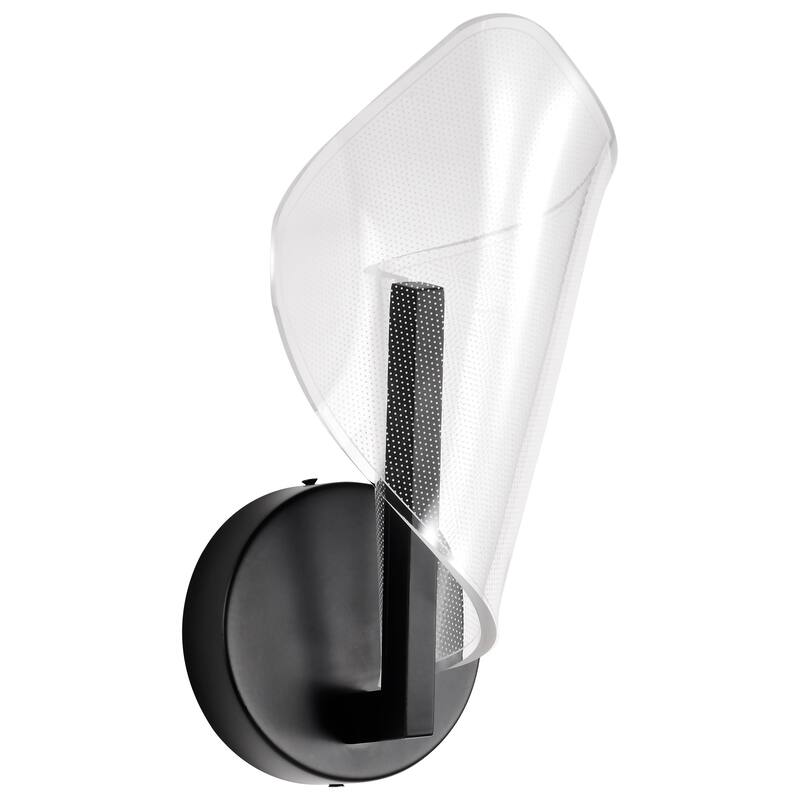 Sedona 13 Inch LED Sconce Matte Black Silk Screened Acrylic Lens - Matte Black