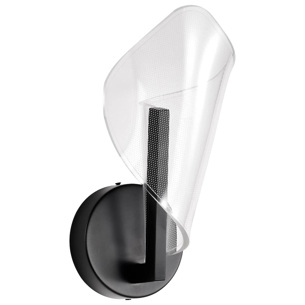 Sedona 13 Inch LED Sconce Matte Black Silk Screened Acrylic Lens