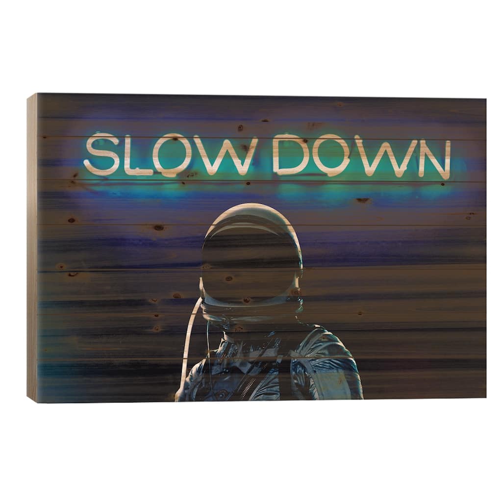 Slown Down Print On Wood by Seamless - Multi-Color
