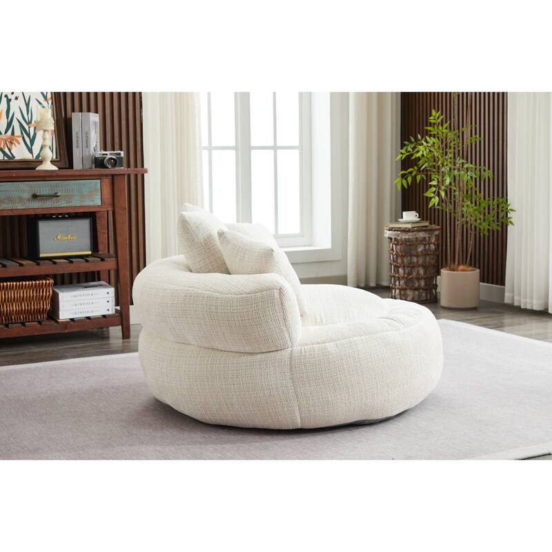 Bean Bag Lazy Sofa with Ultra Soft Chenille Cover,Round Bean Bag,Indoor & Outdoor