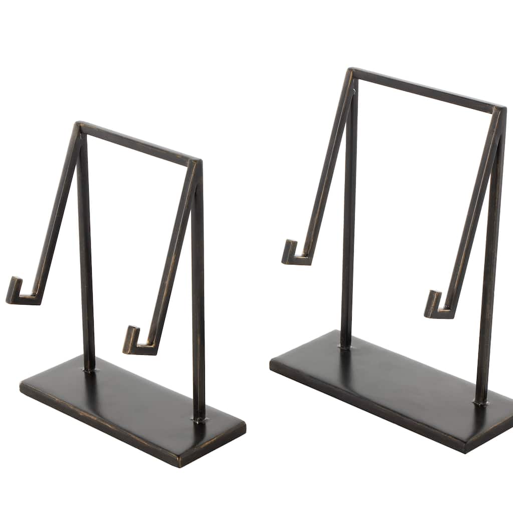 Metal Modern Abstract Easel - Set of 2 Black - Roche River Decor - 4"W x 9"L x 11"H