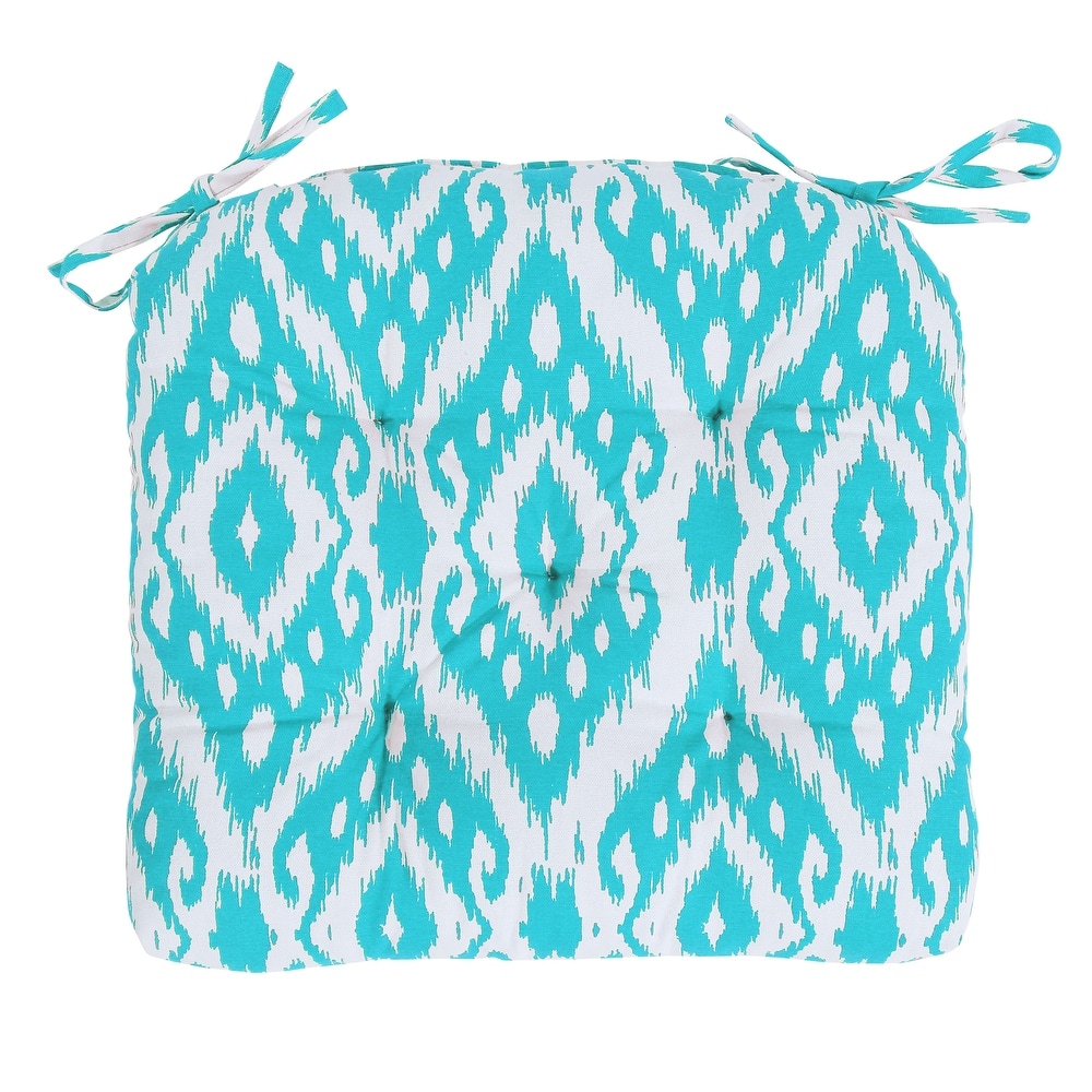 Indoor Handmade Trellis Cotton Dining Chair Cushion Pads Bench Armchairs 16x16 Inches with ties