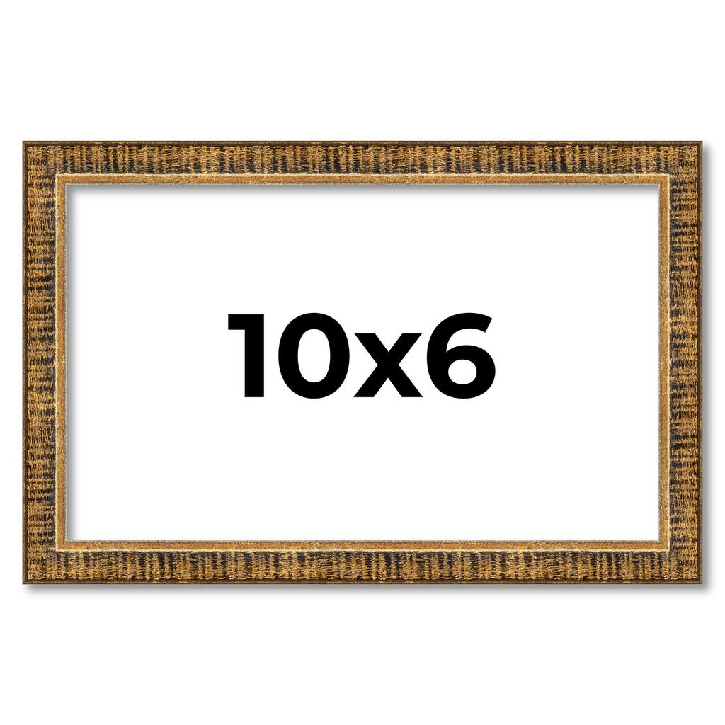 10x6 Frame Gold Solid Wood Picture Frame - Complete Modern Photo Frame