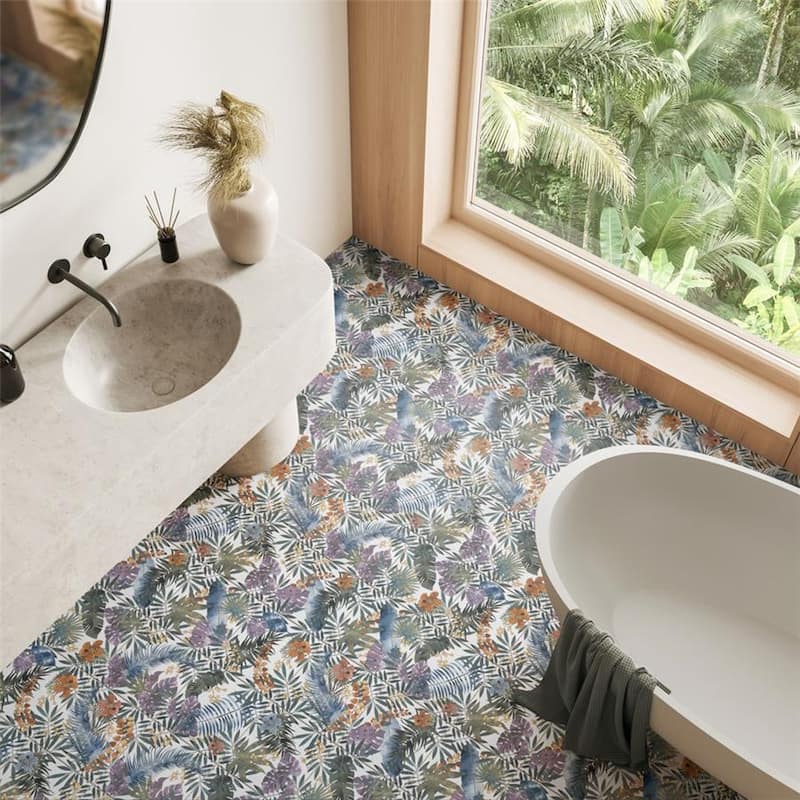 Merola Tile Tahiri Garden 9-3/4" x 9-3/4" Porcelain Floor and Wall Tile