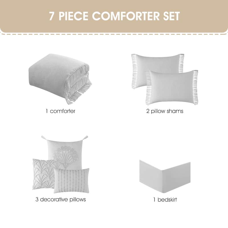 Nanshing Keegan 7 Piece Bohemian Tassel Comforter Set