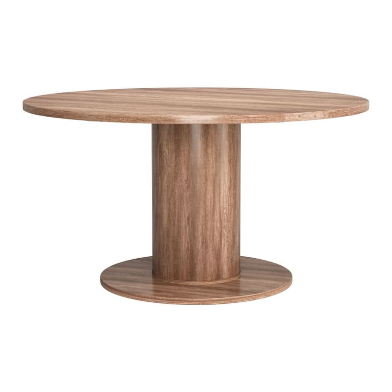 HomeRoots 54" Natural And Black Round Convertible Game Table - 54.00 in. x 32.70 in. x 54.00 in.