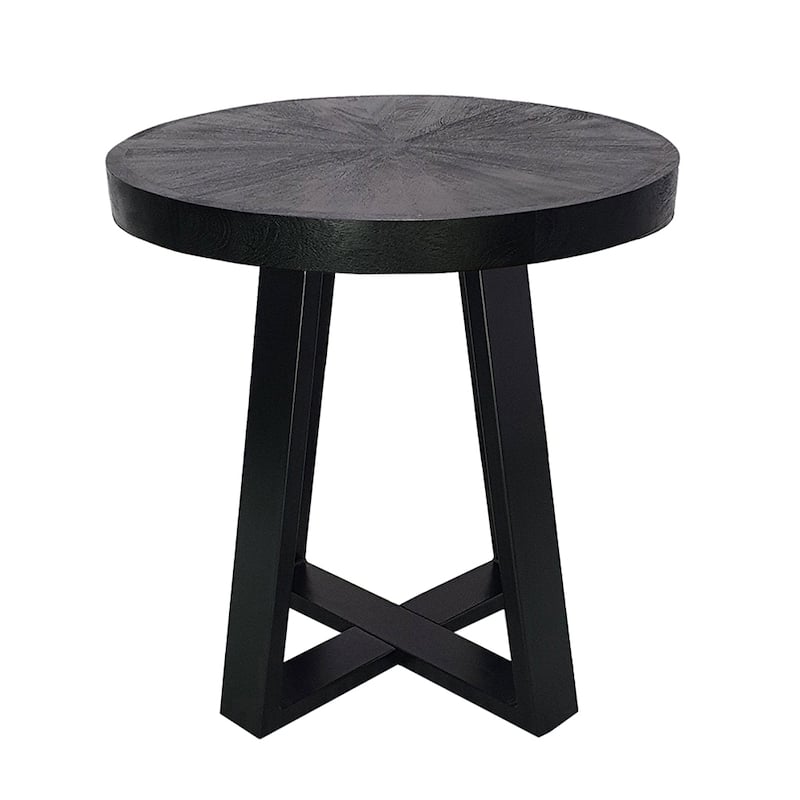 23.5" md Round Contemporary,Minimalist Coffee Table with Cross-Legged Frame