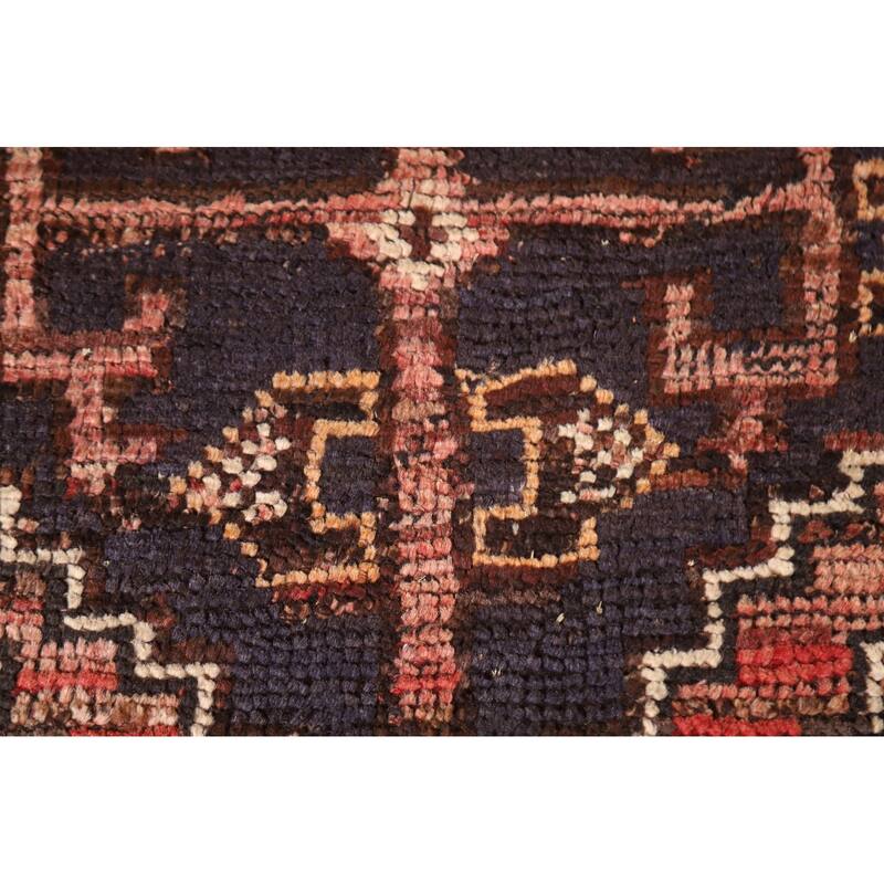 Tribal Geometric Qashqai Persian Antique Rug Hand-knotted Wool Carpet - 4'9"x 6'11"