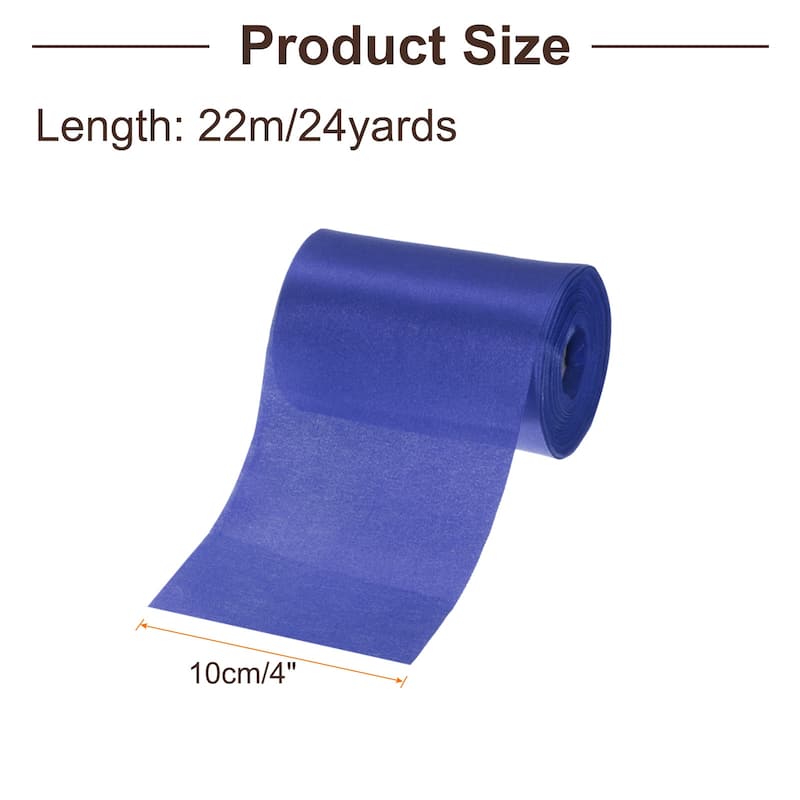 4 Inches x 24 Yards Satin Ribbon for Gift Decoration - Bright Blue