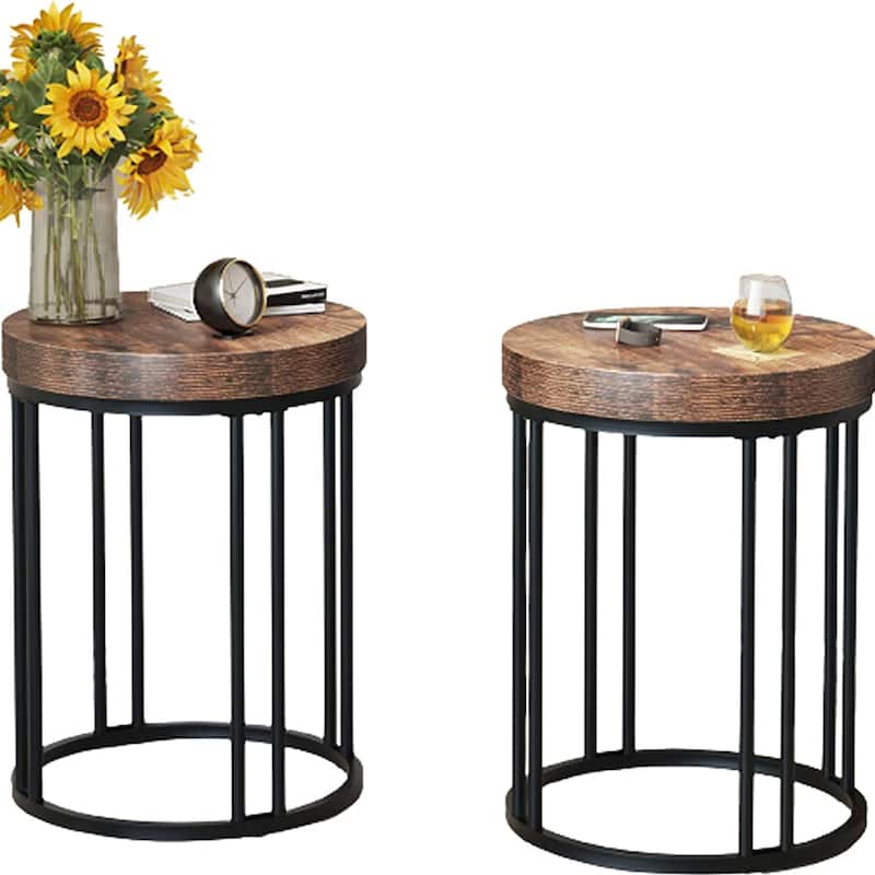 Round End Table, Modern Side Table Small Accent Table Nightstand