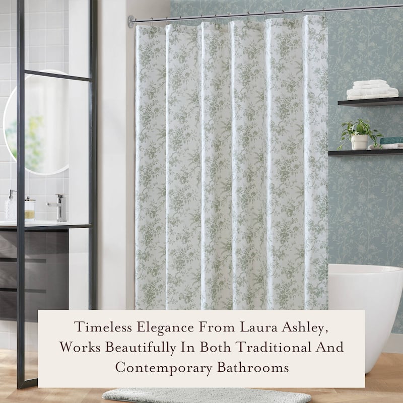 Laura Ashley Walled Garden Shower Curtain -- slub dobby 180gsm