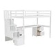 preview thumbnail 36 of 36, Twin Size Loft Bed wBuilt-in Desk, Storage Stairs, 2 Drawers and Shelves, Wooden Bedframe High Loft Platform Bed for Kids Teens