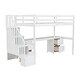 preview thumbnail 17 of 36, Wood Twin Size Loft Bed Frame with Built-in Desk and Double Storage Drawers, Loft Bed Frame w/Slats Support No Box Spring Needed