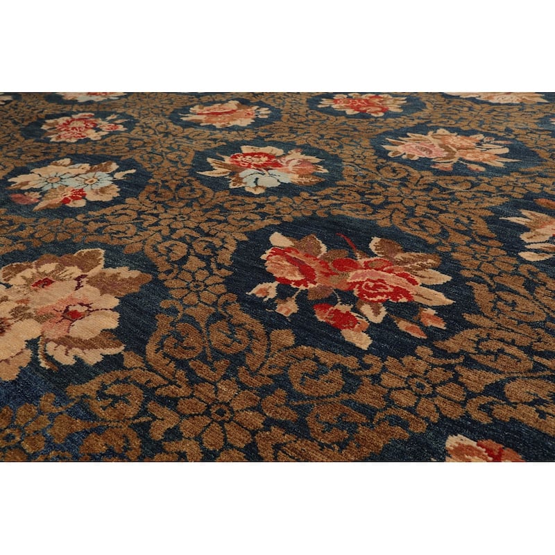 Hand Knotted Michaelian & Kohlberg Blue Tibetan 100% Wool Area Rug - 8' 2'' x 10' 5''