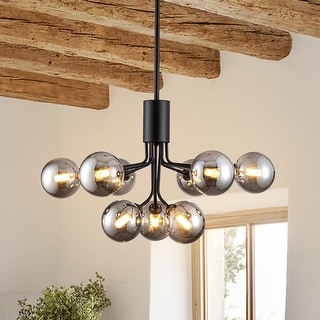 9-Light Modern Bubble Chandelier Black Sputnik Chandelier for Dining ...
