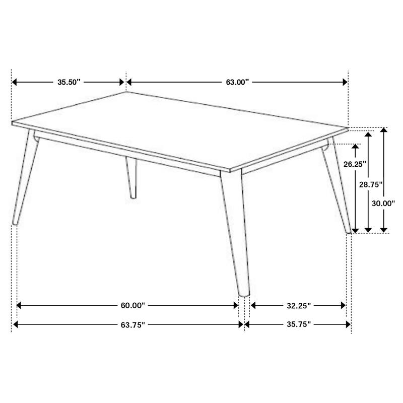 Everett Natural Walnut Rectangular Dining Table Set