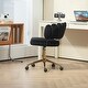 preview thumbnail 86 of 118, Velvet Home Office Desk Chair, Height Adjustable Task Chair, Armless Single Chair with Wheels, 360° Swivel Vanity Chair - N/A