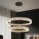 preview thumbnail 1 of 2, Modern LED Chandelier Ring Ceiling Light Fixture with Remote Grey - 23.6+31.4