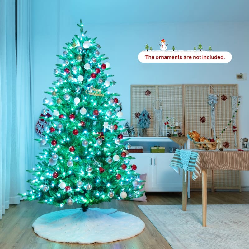 Gymax 6/7/8 FT Pre-lit Artificial Christmas Tree w/ APP Control & 15