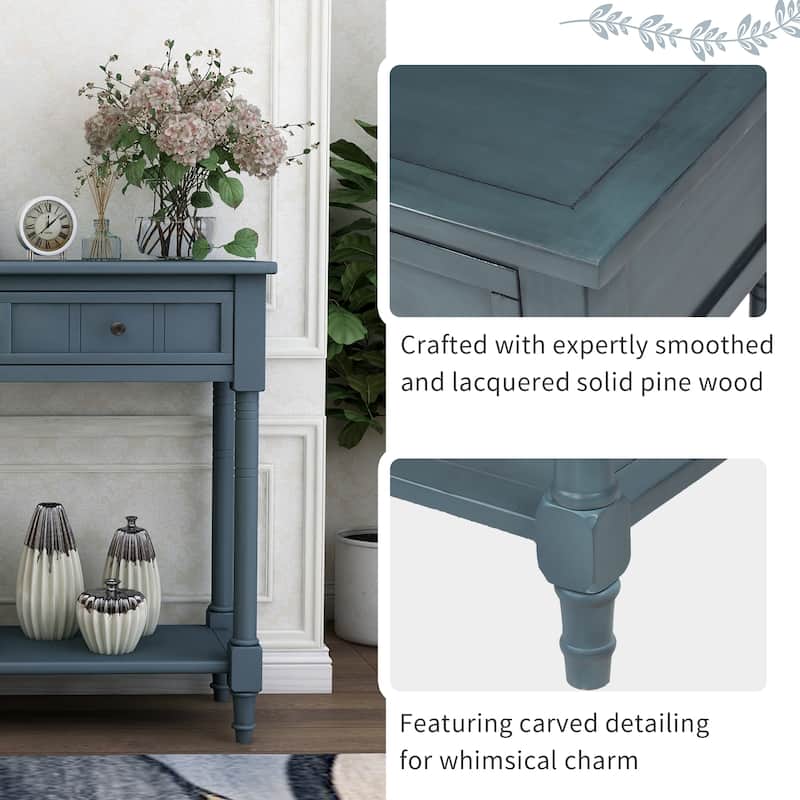 Daisy Series Console Table with 2 Drawers and Bottom Shelf