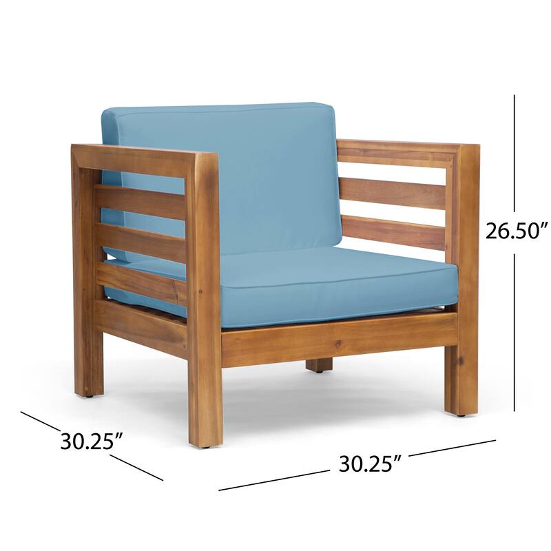 Oana Outdoor 4 Seater Acacia Wood Club Chair and Coffee Table Set by Christopher Knight Home