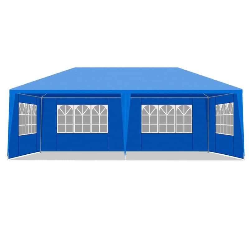30-foot Blue PE/Iron Spiral Interface Wedding Party Canopy Tent - 20X10 - 6 SIDED
