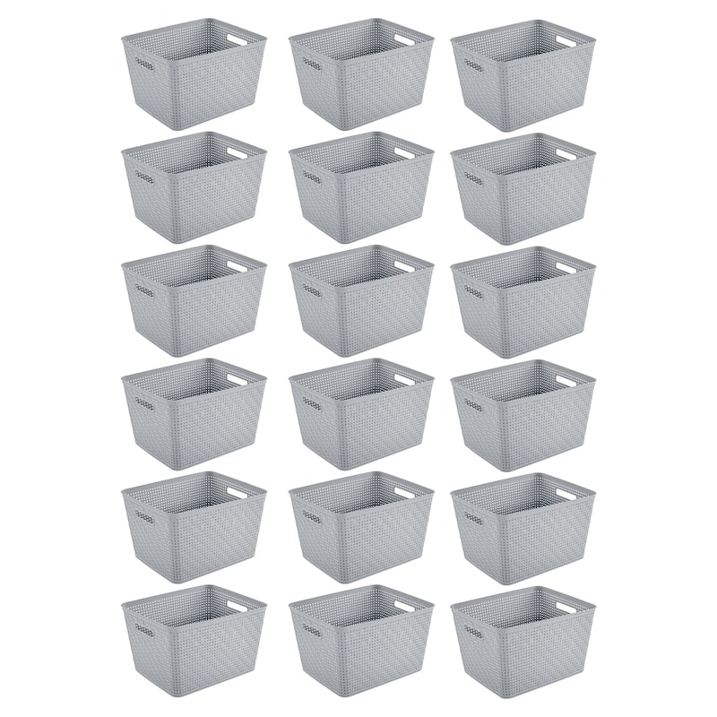 Sterilite 14"Lx8"H Woven Rectangular Tall Basket for Home Organization (18 Pack) - 18 Pack