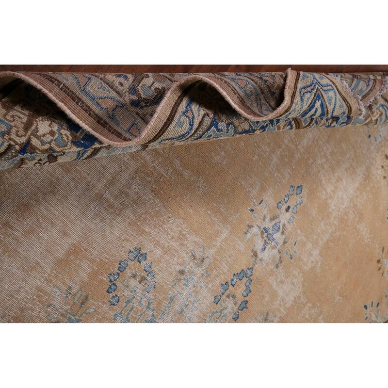 Geometric Kerman Persian Large Rug Handmade Wool Carpet - 9'7" x 13'11"