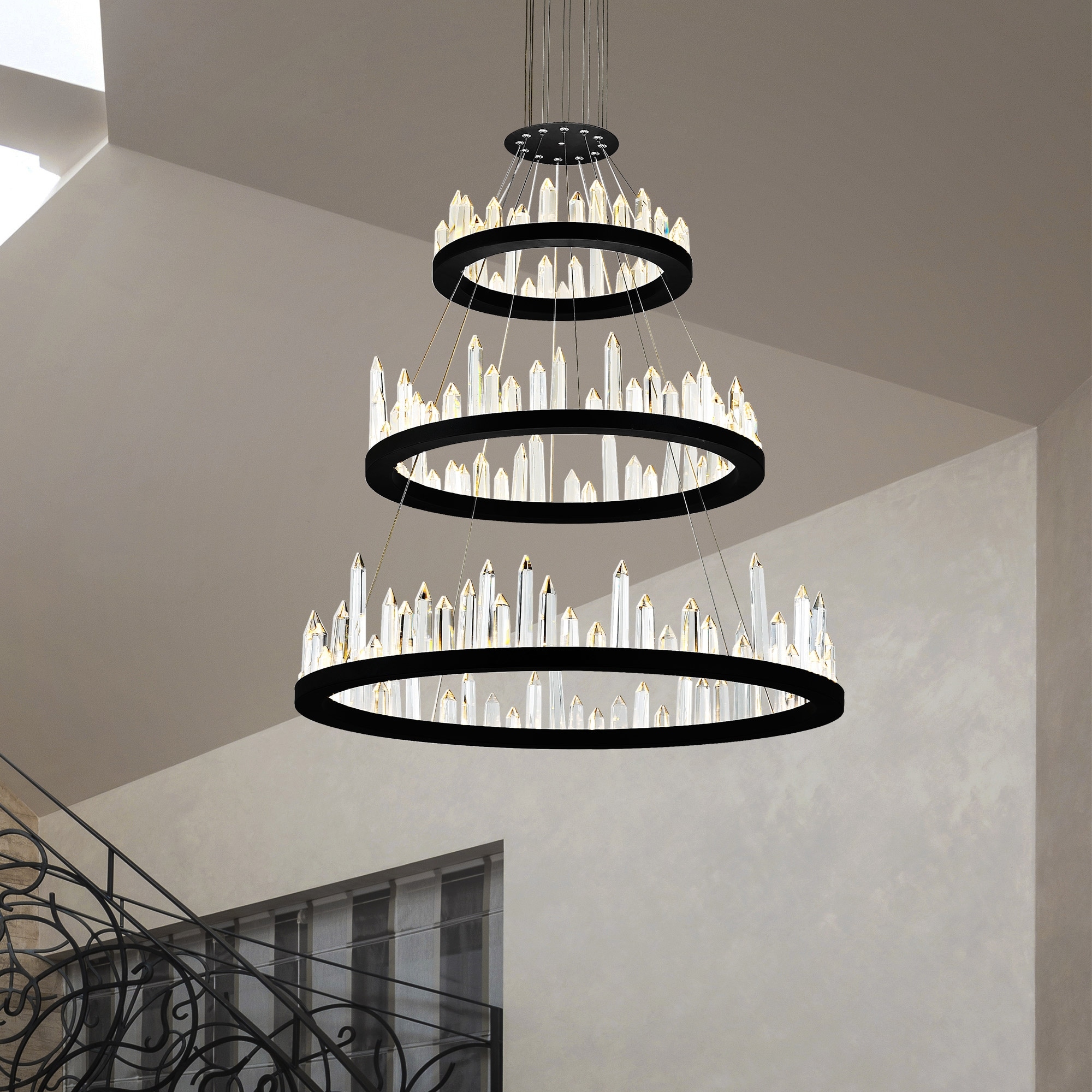 CWI Lighting Juliette Integrated LED 42in Black Chandelier
