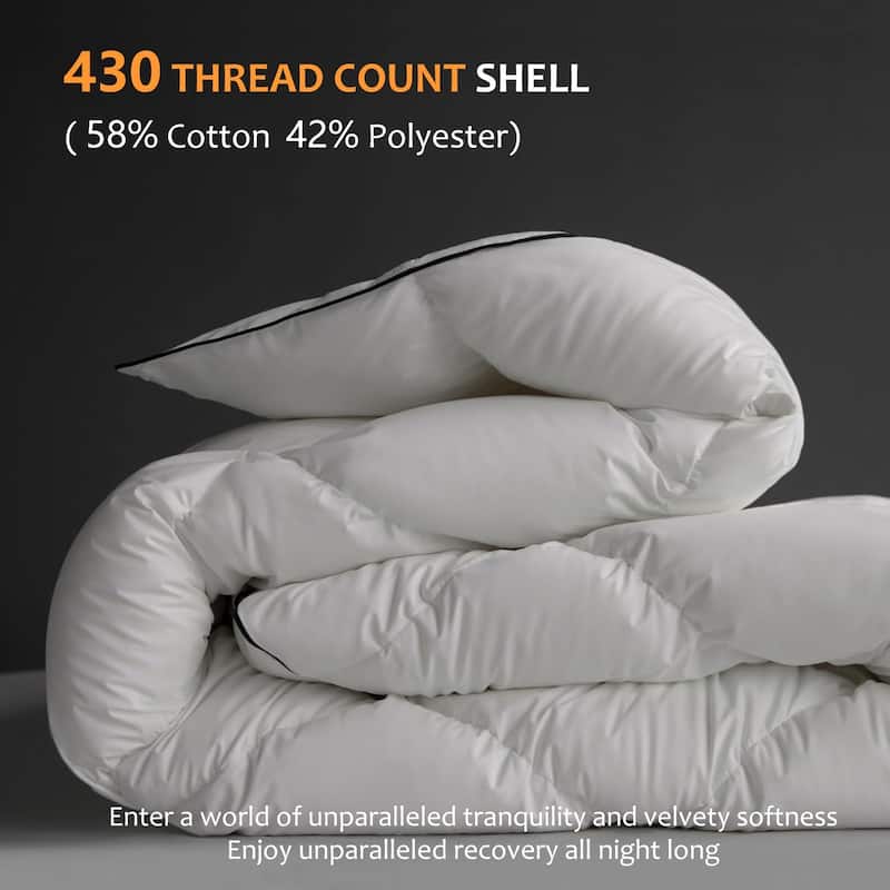 Luxury Goose Down Comforter, 750 Fill Power All Season Duvet Insert