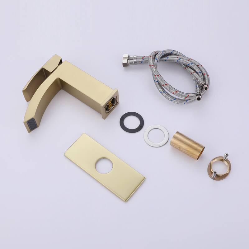 6.54"H Solid Brass Single Handle Single Hole Bathroom Waterfall Faucet