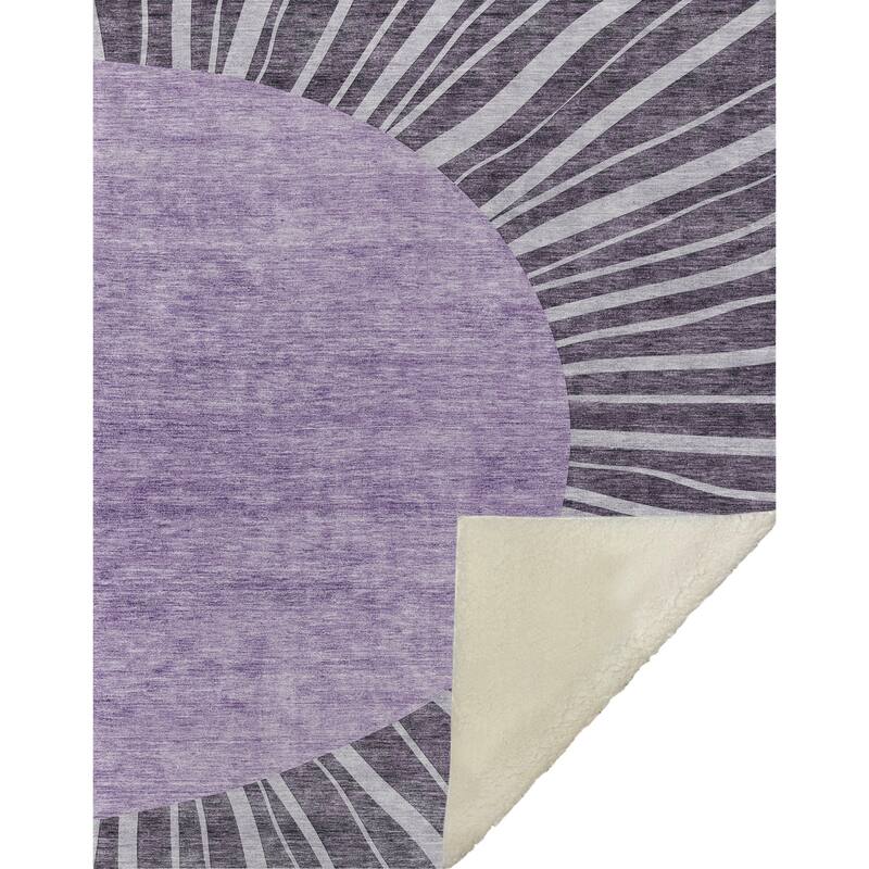 Premium Machine Washable Modern Sun Sherpa Throw Blanket