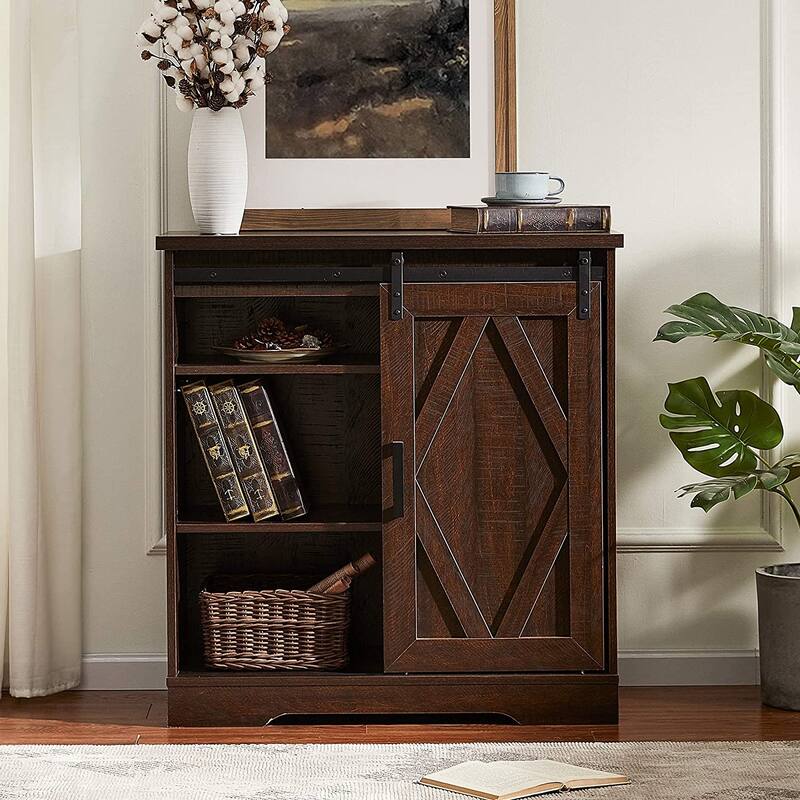 WAMPAT Farmhouse Coffee Bar Cabinet Storage Sideboard