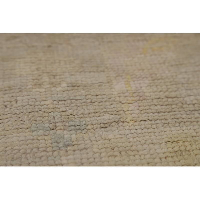 Blue Floral Oushak Turkish Area Rug Hand-Knotted Wool Carpet - 8'4"x 10'0"