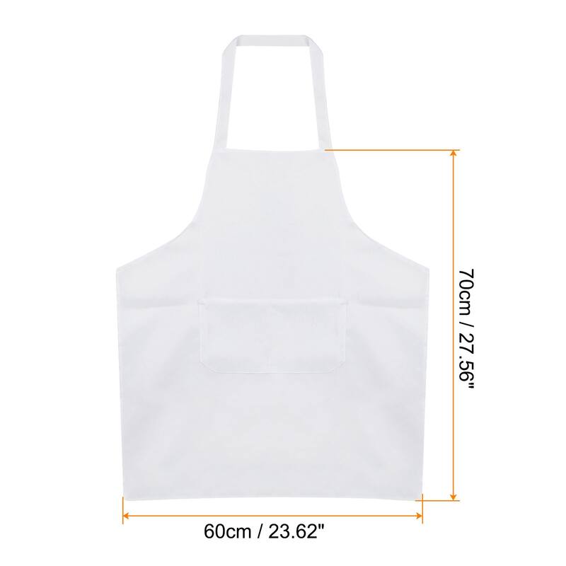 Plain Bib Aprons Washable Aprons Kitchen Cooking Aprons - 70cmx60cm