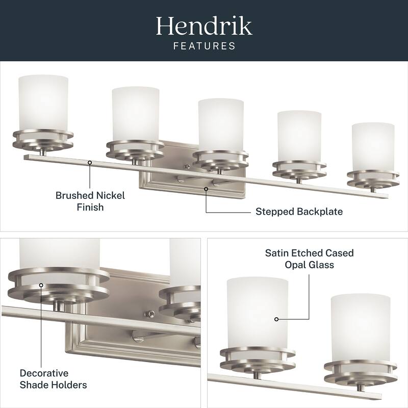 Kichler Lighting Hendrik Collection 5-light Brushed Nickel Bath/Vanity Light