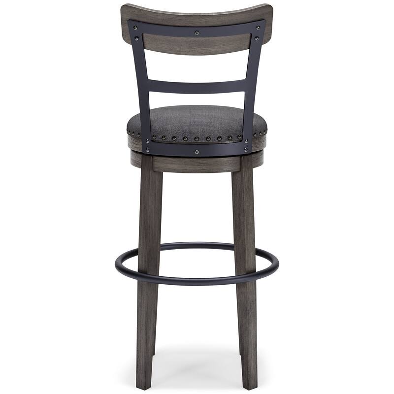 Signature Design by Ashley Caitbrook Gray Upholstered Swivel Barstool, Single