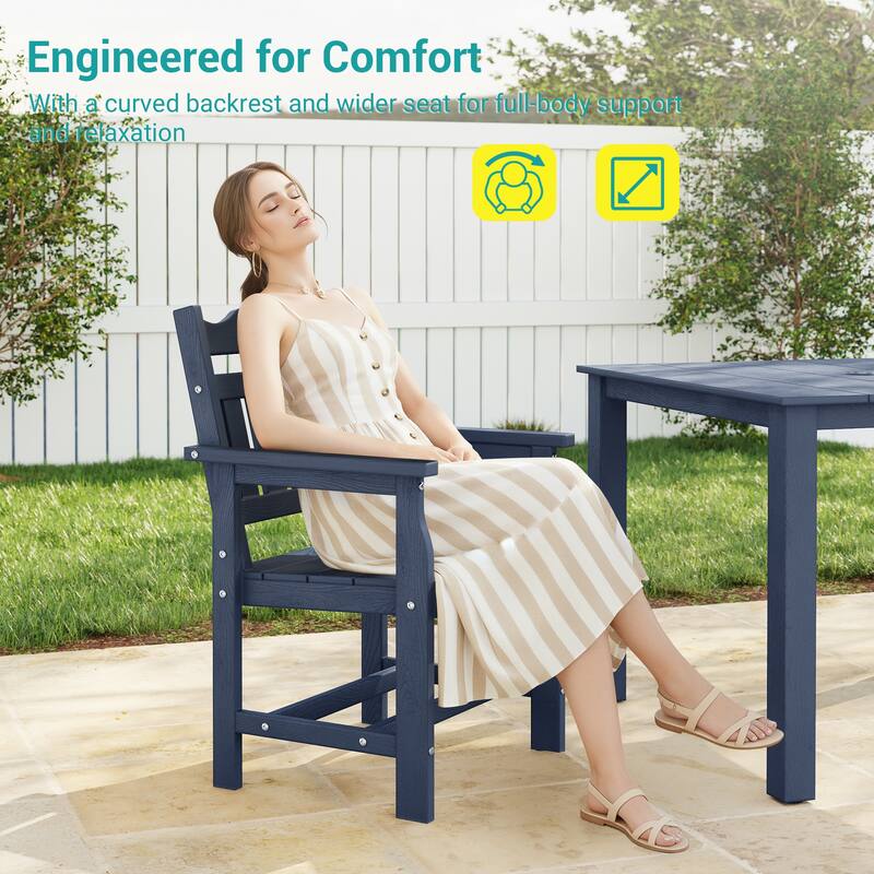 HIPS Outdoor Dining Set All-weather Patio Table and Chairs(Set of 5)