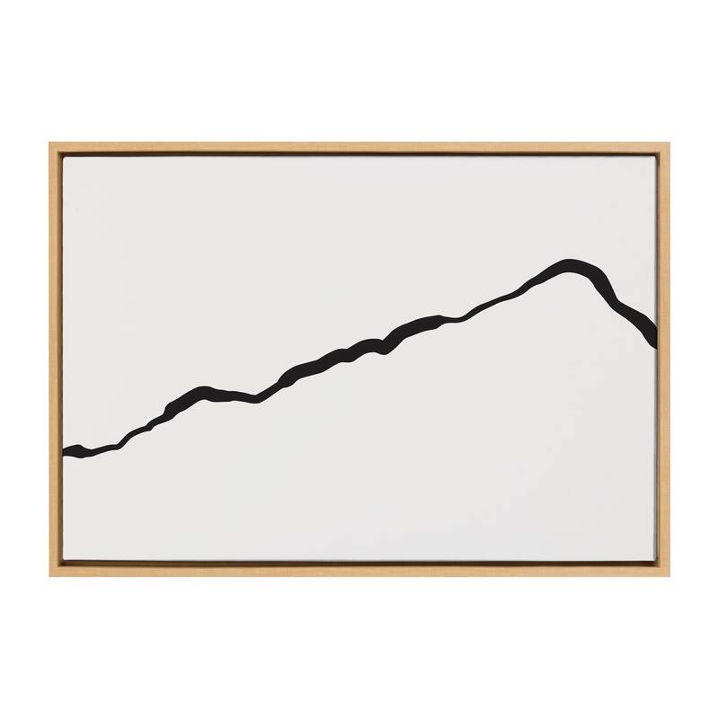 Kate and Laurel Sylvie Elevated Abstract Minimalist Mountain Landscape Framed Canvas by The Creative Bunch Studio
