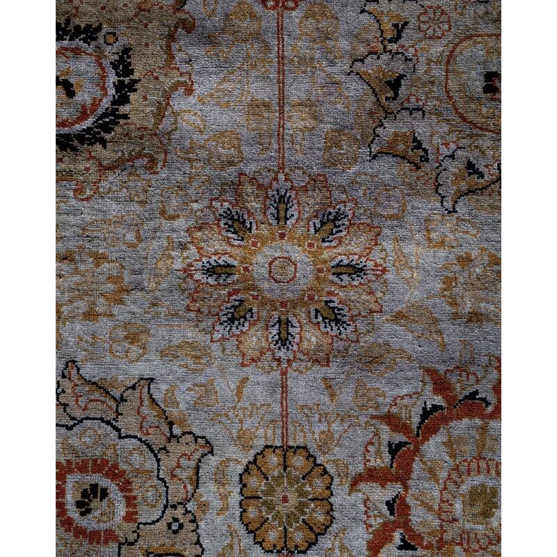 Overton Hand Knotted Wool Vintage Inspired Modern Contemporary Overdyed Gray Area Rug - 6' 2" x 9' 4"