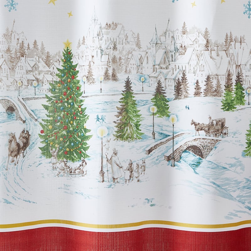 Santa's Snowy Sleighride Holiday Shower Curtain - 70x72