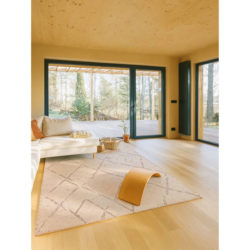 ECARPETGALLERY Hand-knotted Looma Cream Wool Rug - 7'11 x 10'0