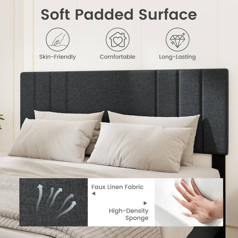 Gymax Twin / Full / Queen Size Bed Frame w/ Vertical Channel Tufted