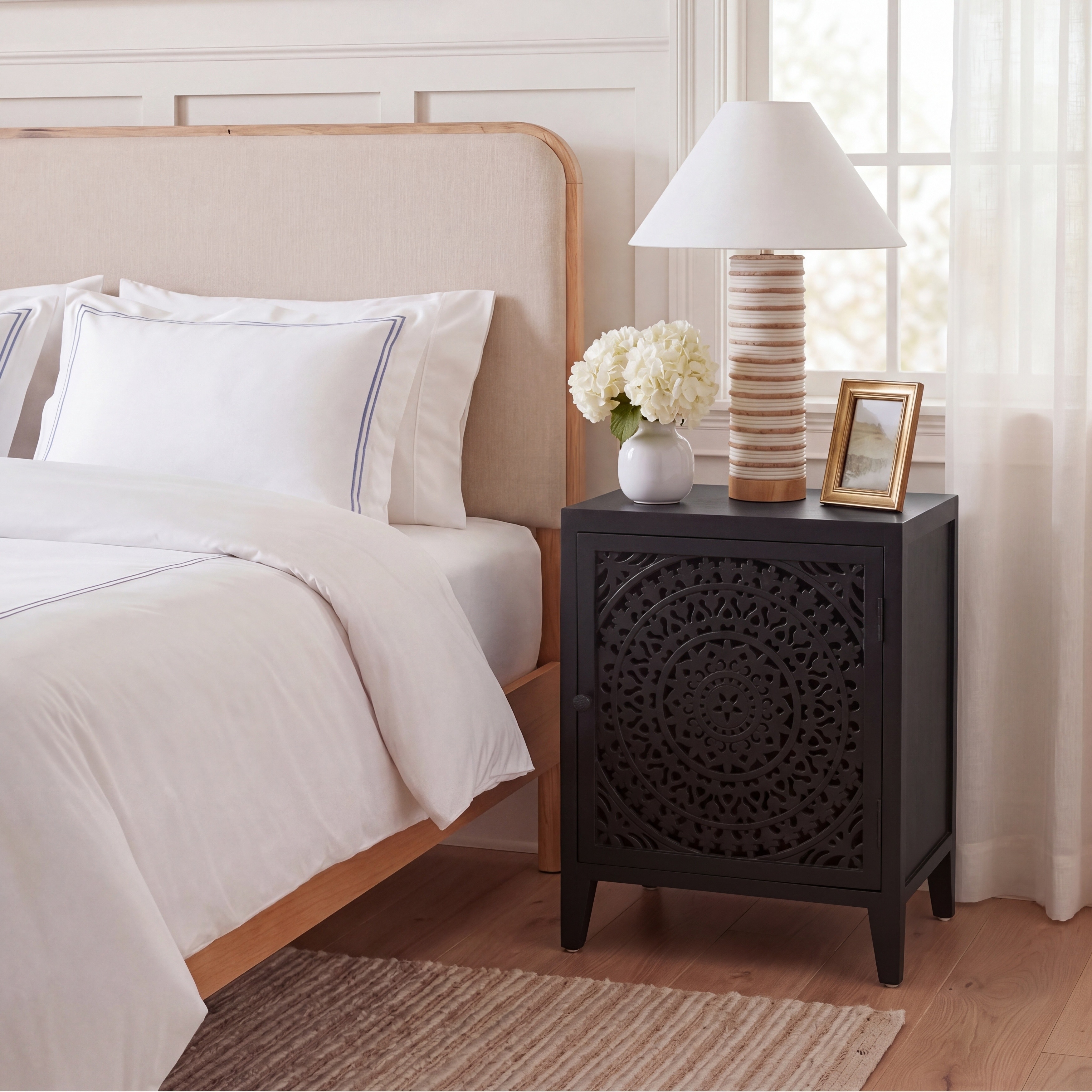 SAFAVIEH Thea Single-door Carved Nightstand