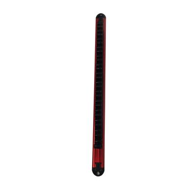 Aluminum Socket, Tool Holder and Organizer - 380mm Red Rail with 14 Piece Black Clips