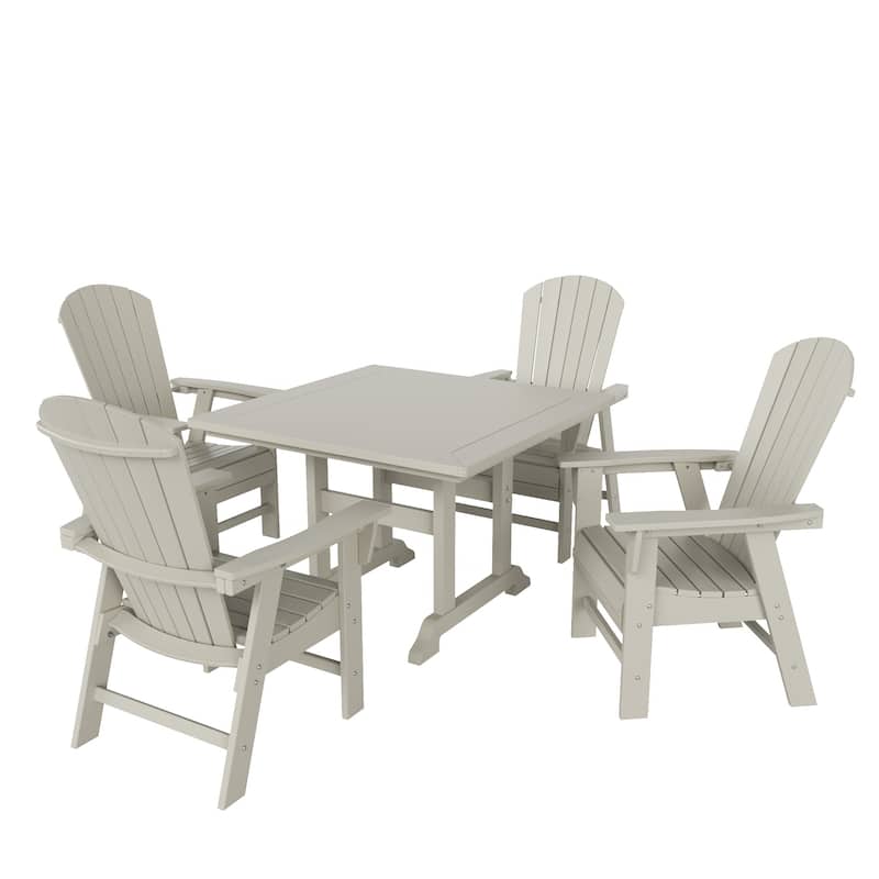 Altura 5-Piece Square Poly Eco-Friendly All Weather Outdoor Dining Set with Armchairs