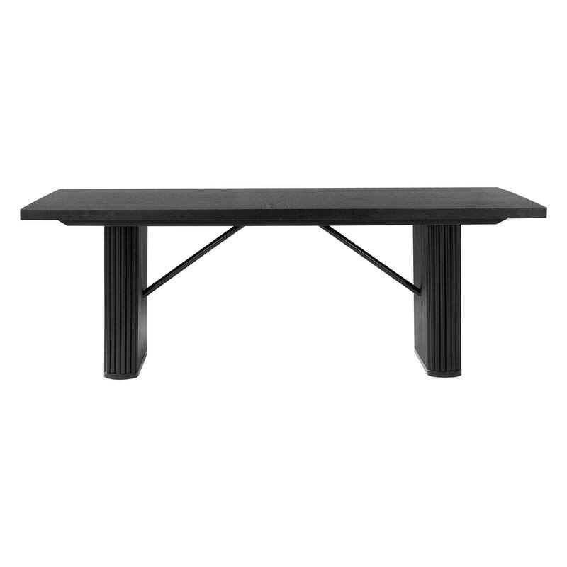 Houston Black Rectangular Double Pedestal Dining Table