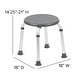 preview thumbnail 10 of 40, Tool-Free 300 Lb. Capacity, Adjustable White Bath & Shower Stool - 14.25"D x 14.25"W x 14" - 20.75"H