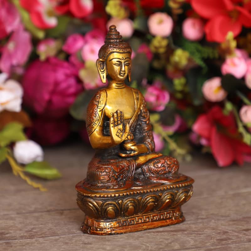 Cottage Handicraft ,Buddha with Free Elephant Gift - 12 cm x 7 cm x 17 cm